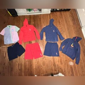 Boys POLO Ralph Lauren Lot of 7 Button Down Navy T Shirt Hoodie Knit XL RARE